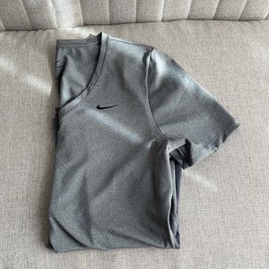 Gray Nike V-Neck Dri-Fit Shirt